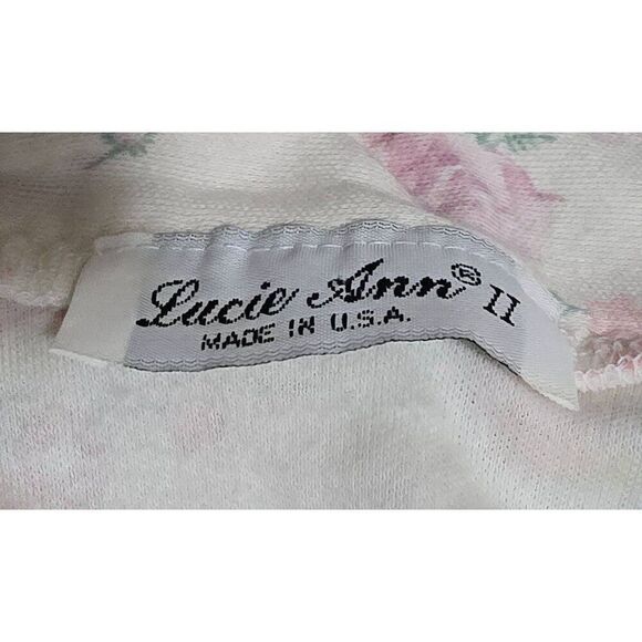 Vintage Floral Kimono Robe With Lace Sleeves Lucie Ann II  Made in USA No belt - Picture 7 of 7